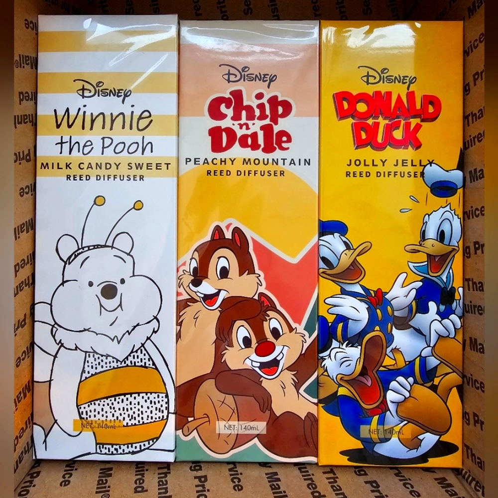 pack of 3 Winnie the pooh diffusers, chip Dale, Donal Duck